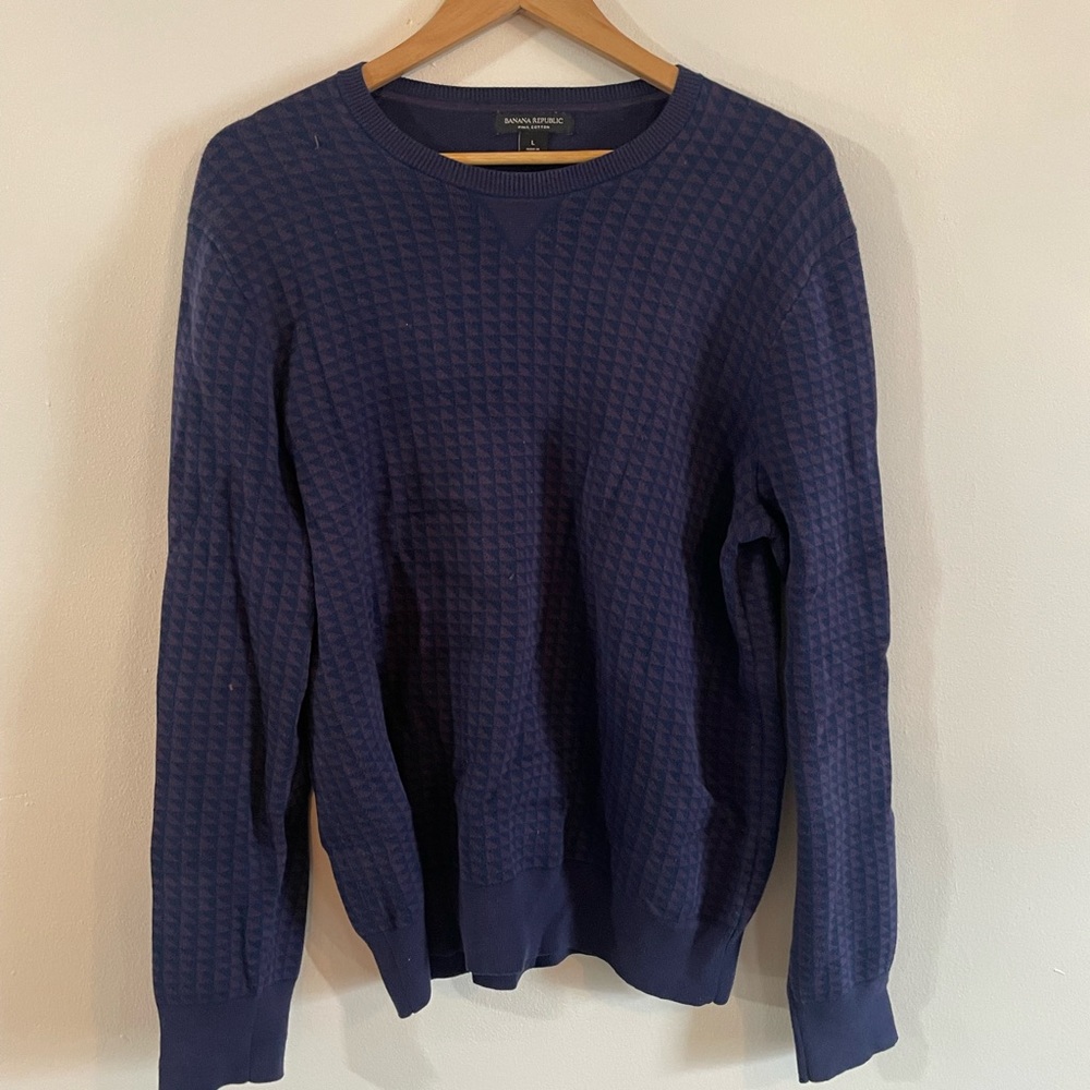 Banana Republic Purple And Navy Crewneck Sweater Men’s Size L